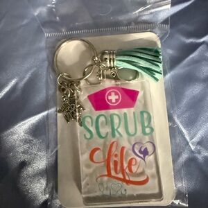 Smart Scrubs 'Scrub Life' Keychain with Teal Tassel